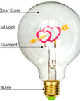 Vintage Heart Art Edison LED Bulb