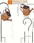 Solar Retro Metal Lantern Watering Can Light