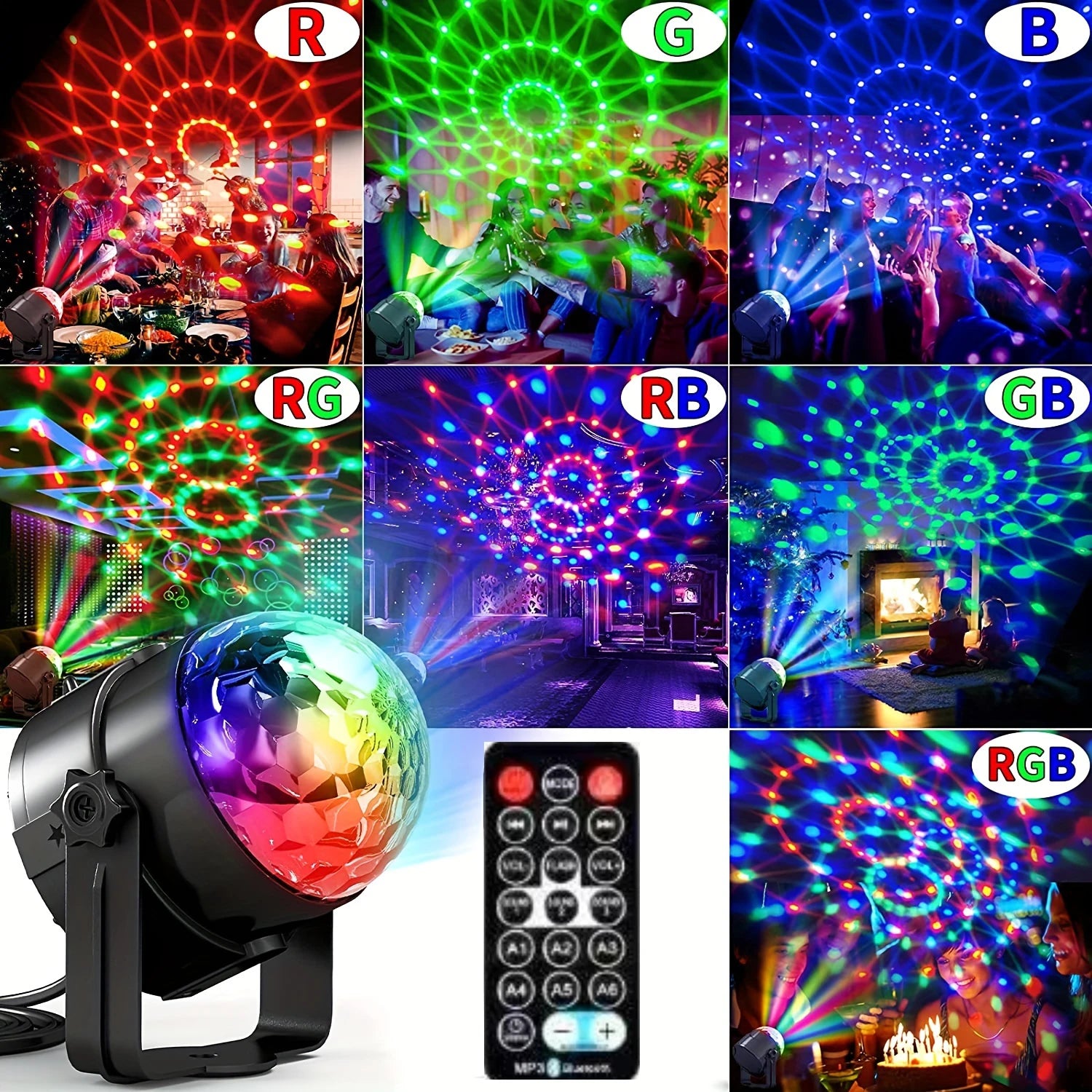 DJ Disco Ball Light Pattern Projector