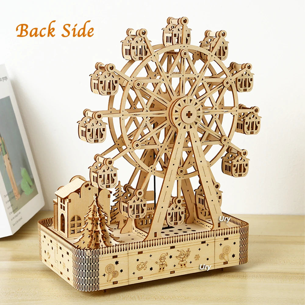 3D Wooden Rotatable Ferris Wheel DIY