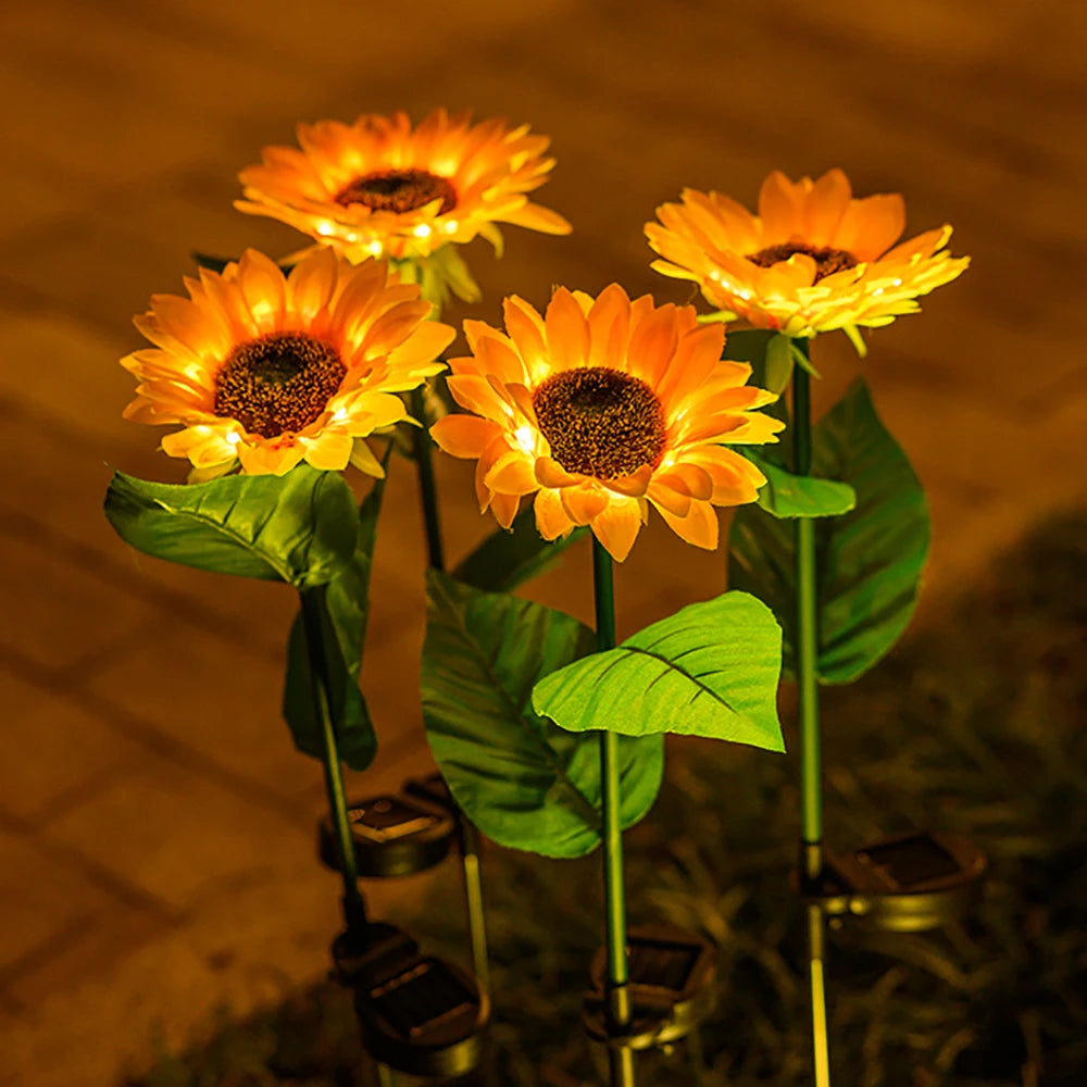 LED Solar Sunflower Lawn Light