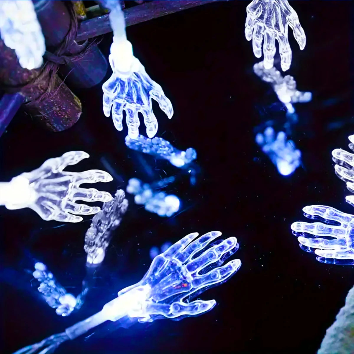LED Spooky Skeleton Hand String Lights
