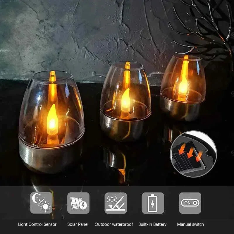 LED Solar Candle Dome Light Pack