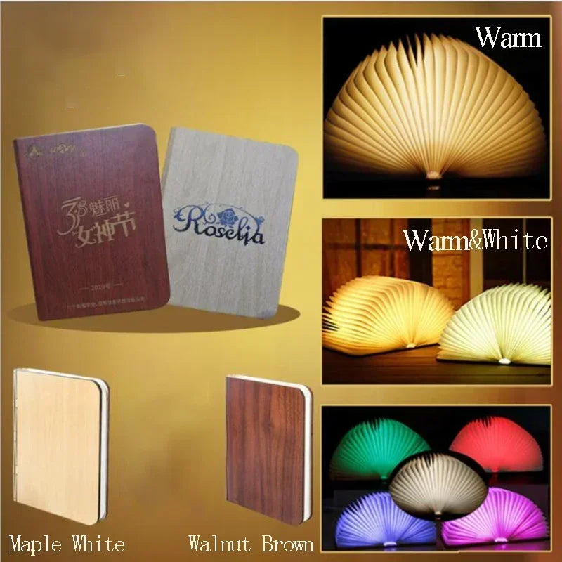 RGB 3D Open Book Night Light LED