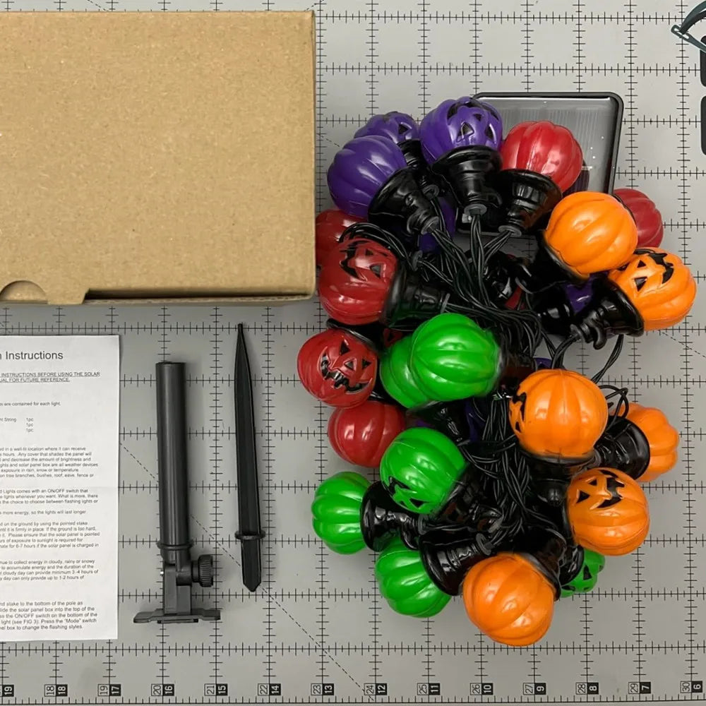 Solar Halloween Pumpkin String Lights
