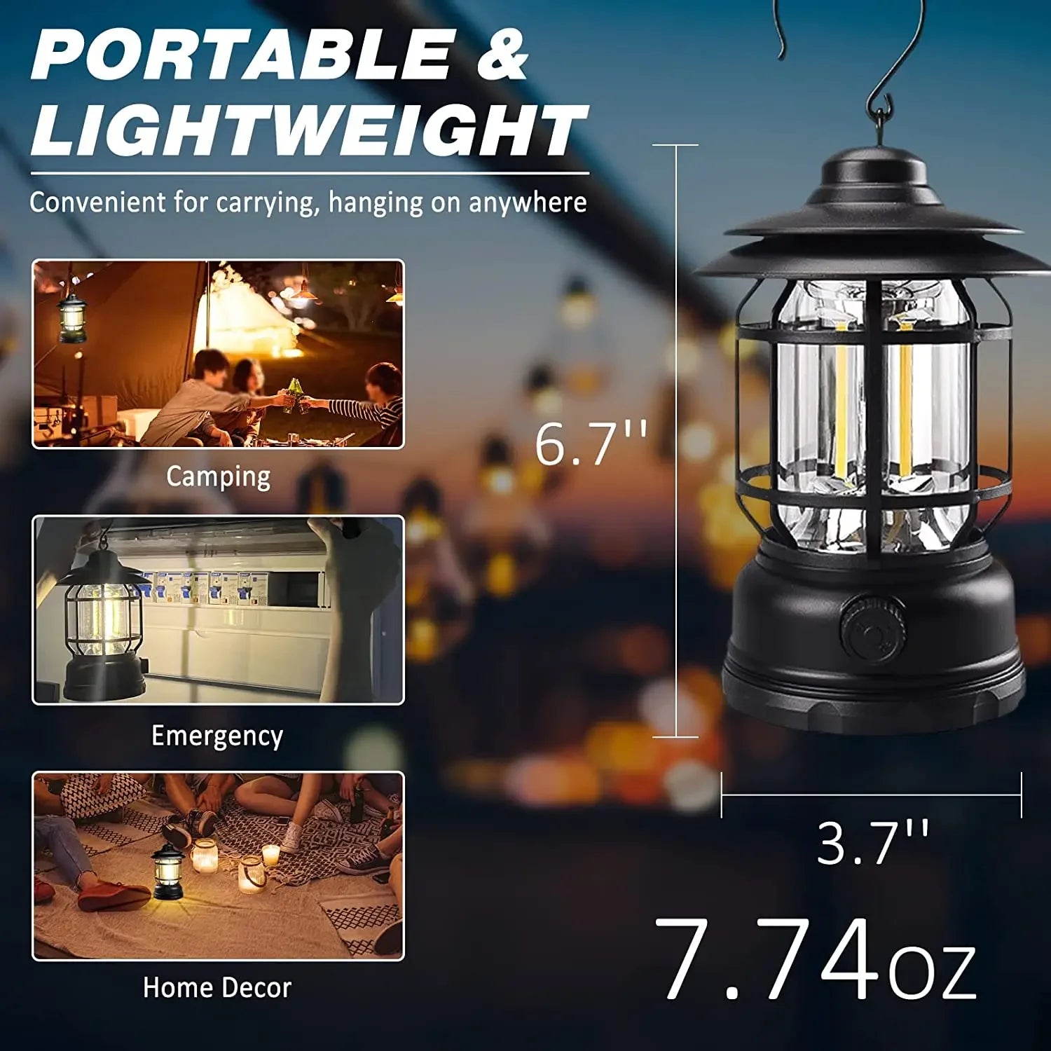 Caged Rechargeable Camping Lantern