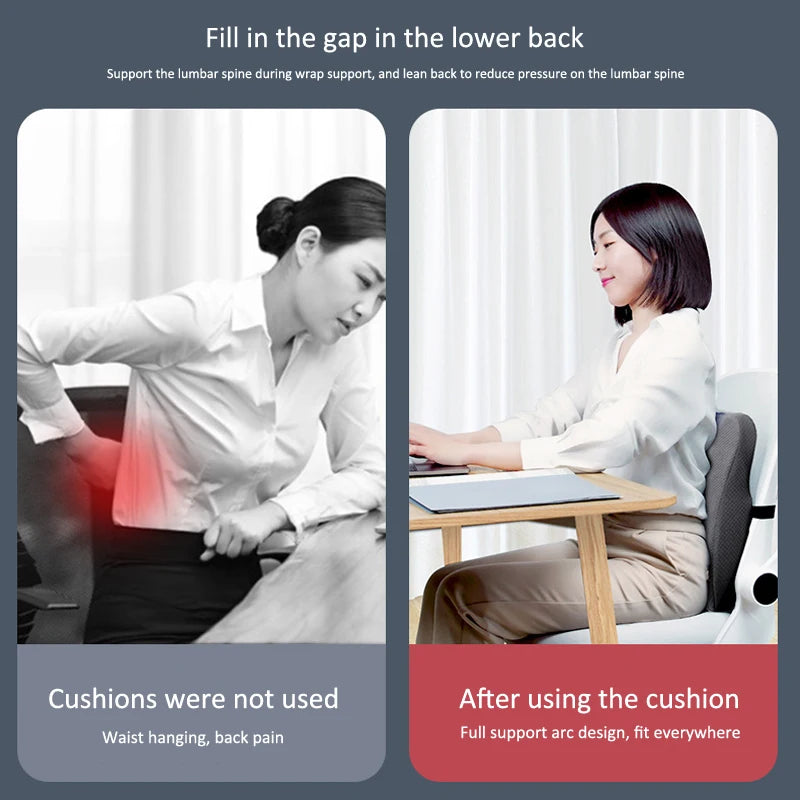 Memory Foam Seat &amp; Waist Back Support Orthopedic Ergonomic Cushion