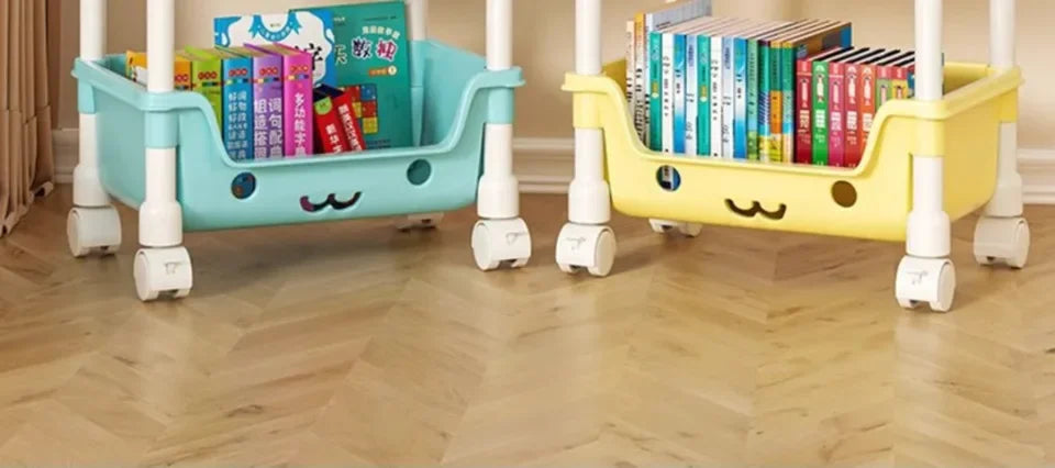 Kids Toy Storage Trolley Shelf Rack