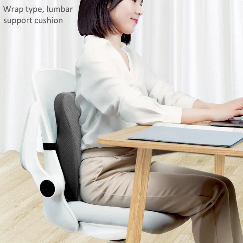 Memory Foam Seat &amp; Waist Back Support Orthopedic Ergonomic Cushion