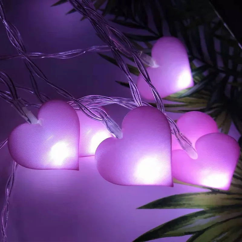 LED Cotton Love Heart String Lights