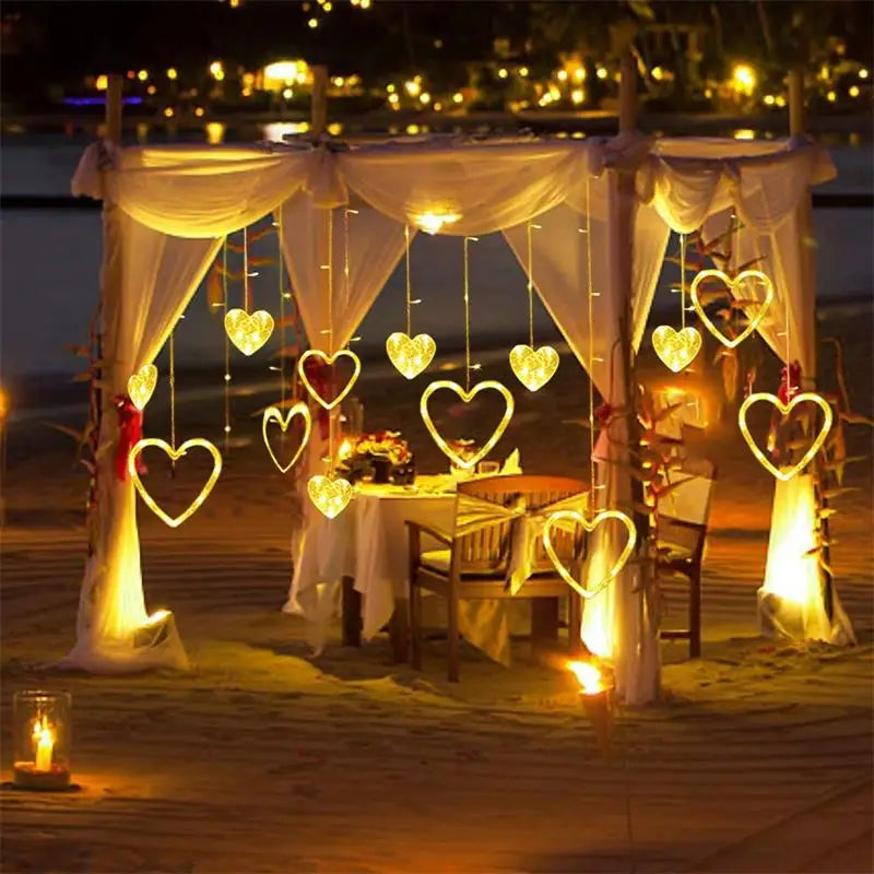 Love Heart Style Curtain Lights