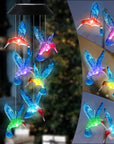 LED Solar Blue Hummingbird Wind Chime