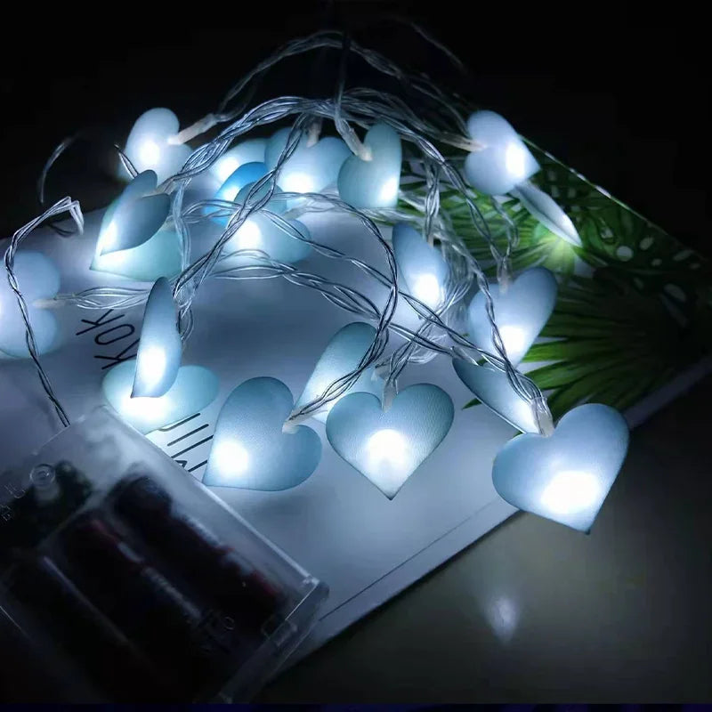 LED Cotton Love Heart String Lights