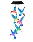 LED Solar Blue Hummingbird Wind Chime