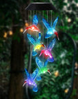 LED Solar Blue Hummingbird Wind Chime