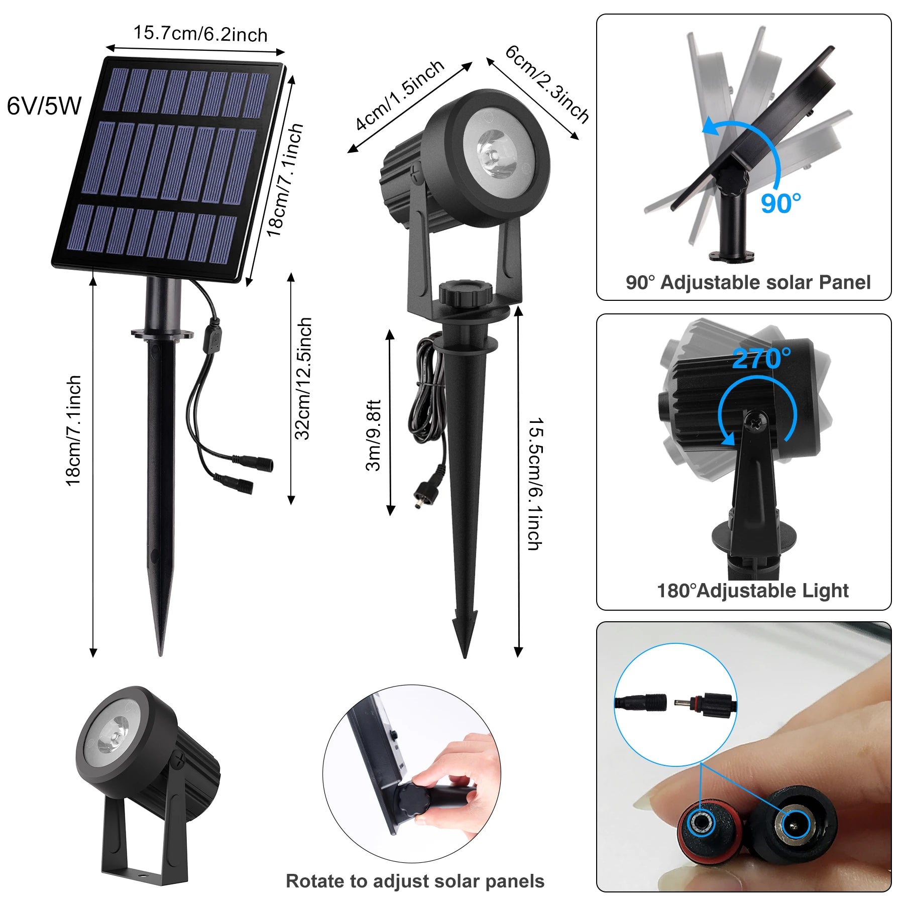 RGB Solar Spotlights