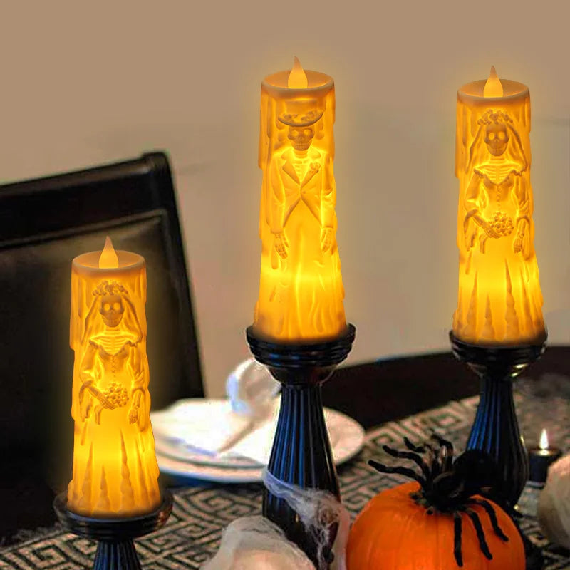 Bride &amp; Groom Skeleton Candle
