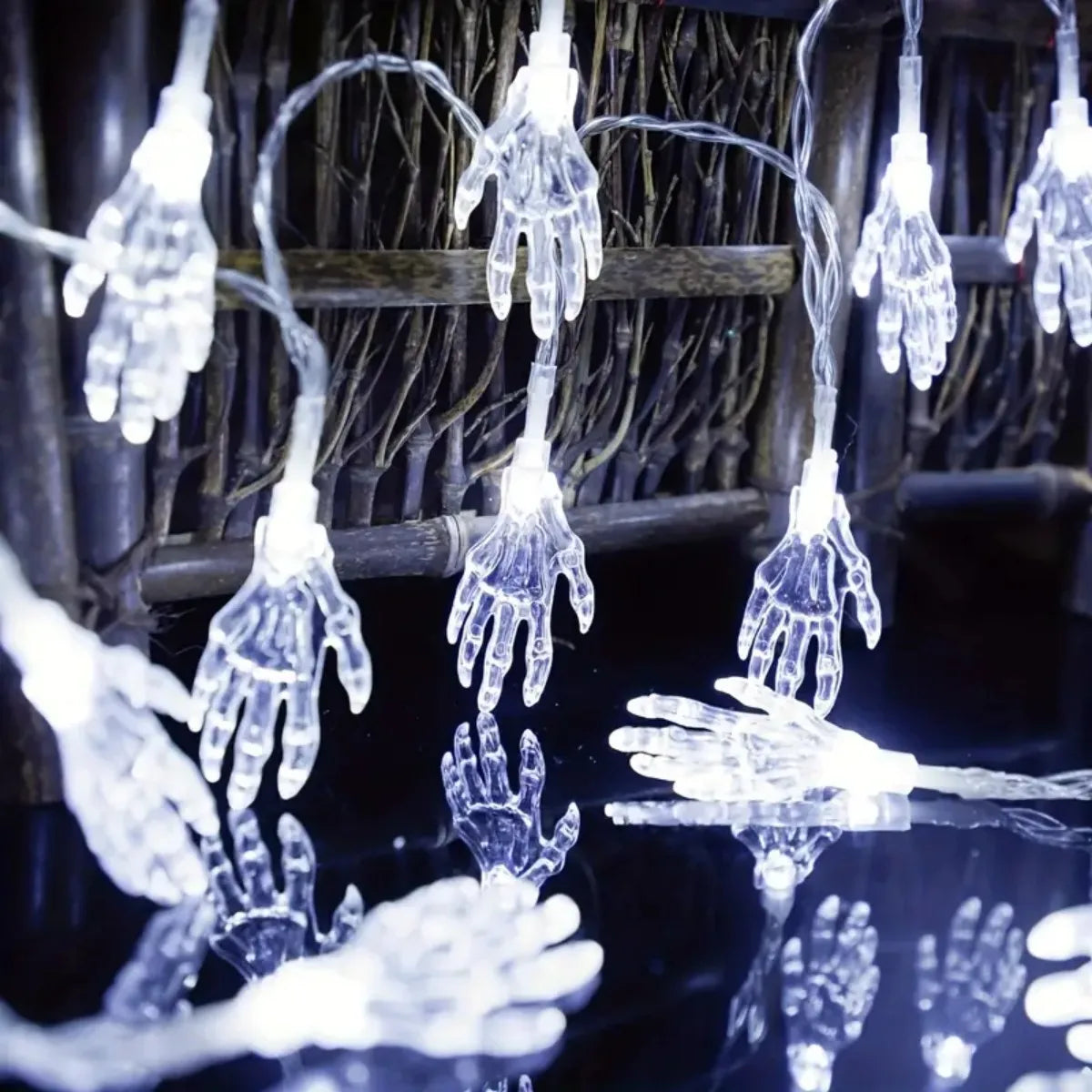 LED Spooky Skeleton Hand String Lights
