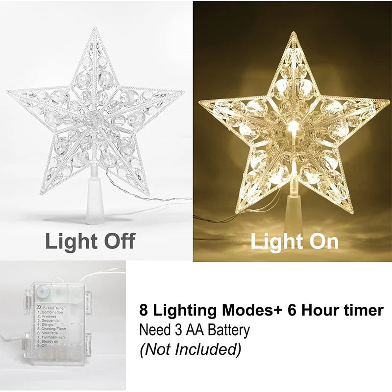 Five-Point LED Glow Star Topper