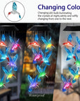 LED Solar Blue Hummingbird Wind Chime