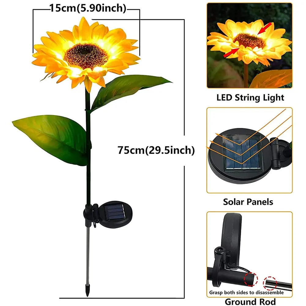 LED Solar Sunflower Lawn Light