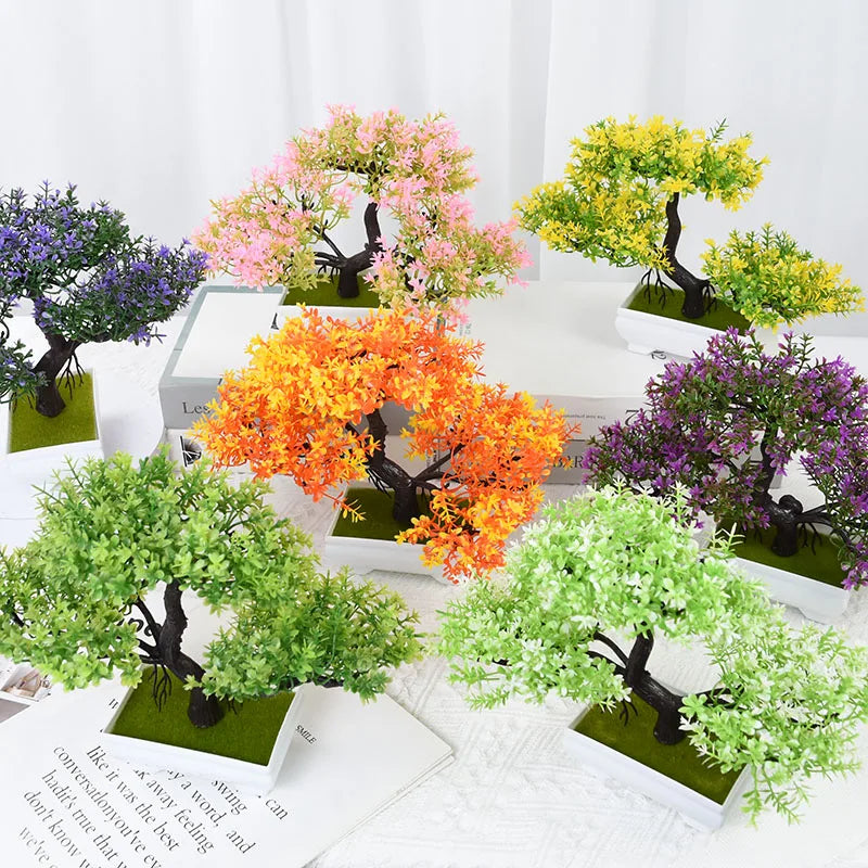 Artificial Coloured Bonsai Trees