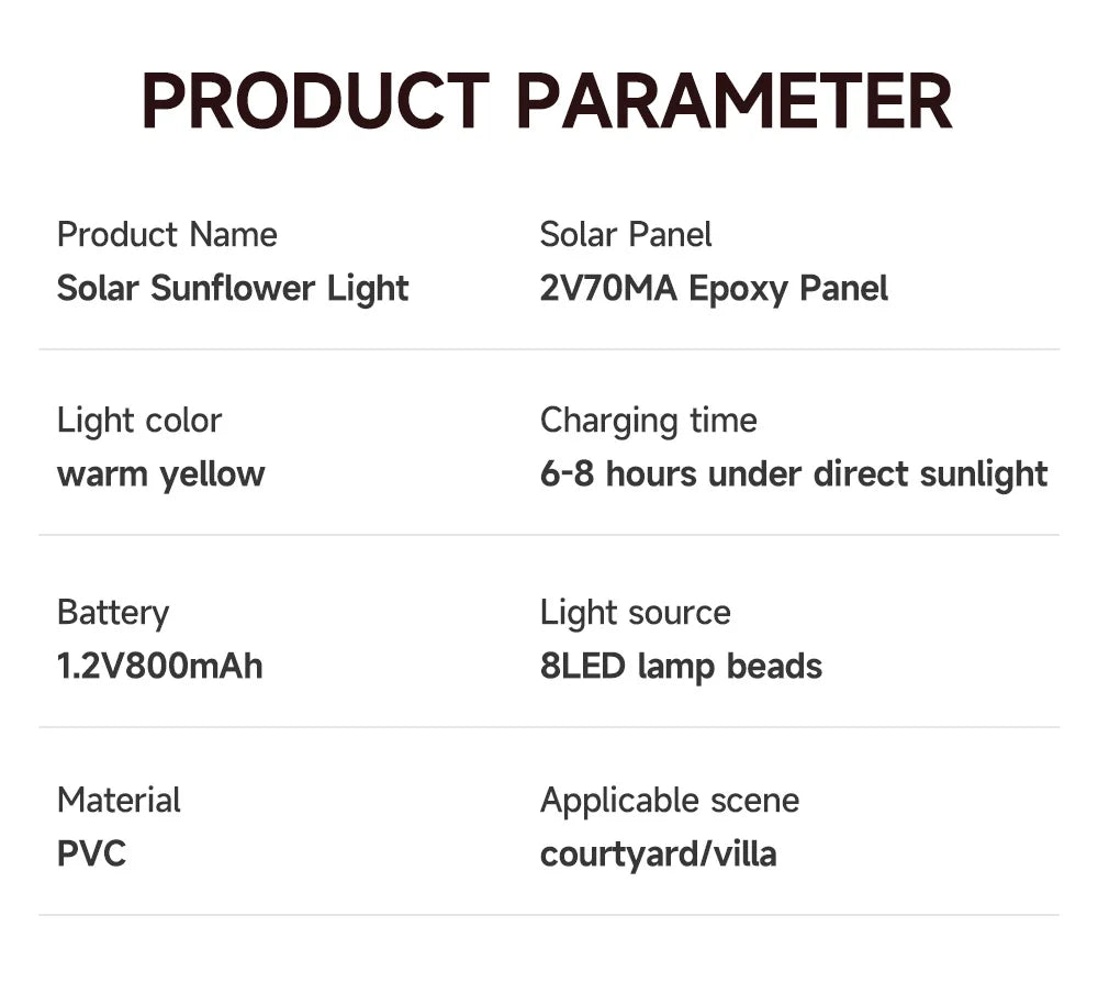 LED Solar Sunflower Lawn Light