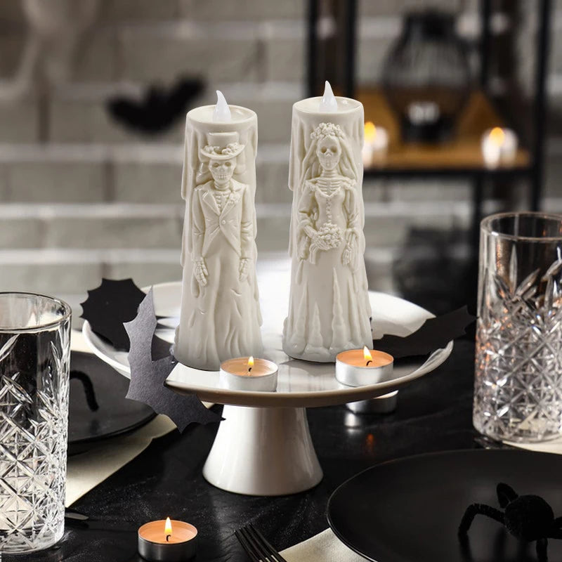 Bride &amp; Groom Skeleton Candle