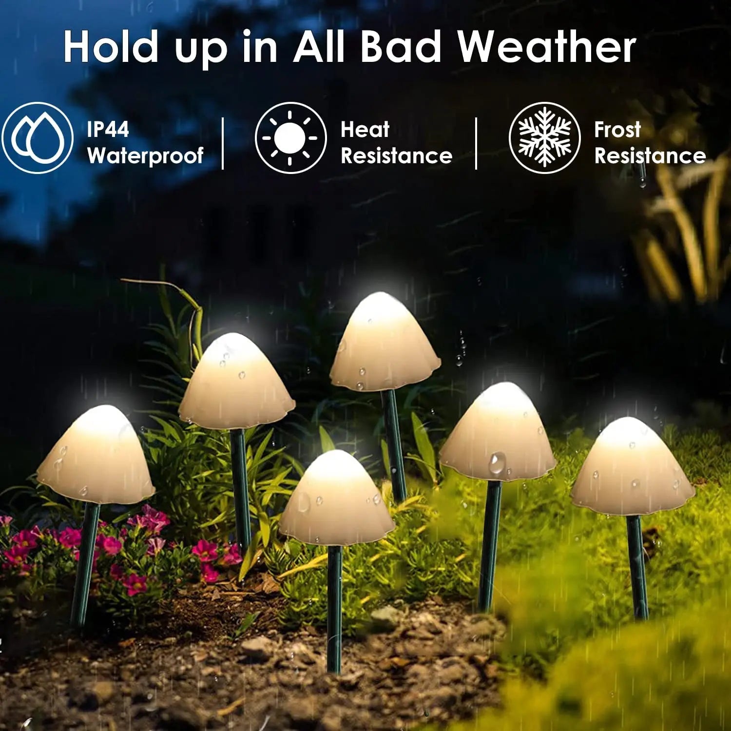 10 Pack LED Outdoor Solar Mushroom Lights