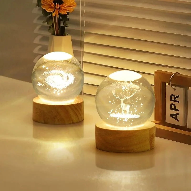 LED 3D Glass Crystal Ball