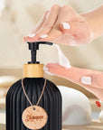Pump Refillable Bamboo Strip Soap Dispenser