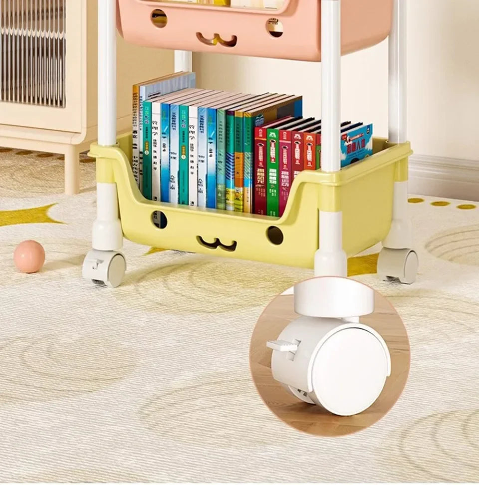 Kids Toy Storage Trolley Shelf Rack