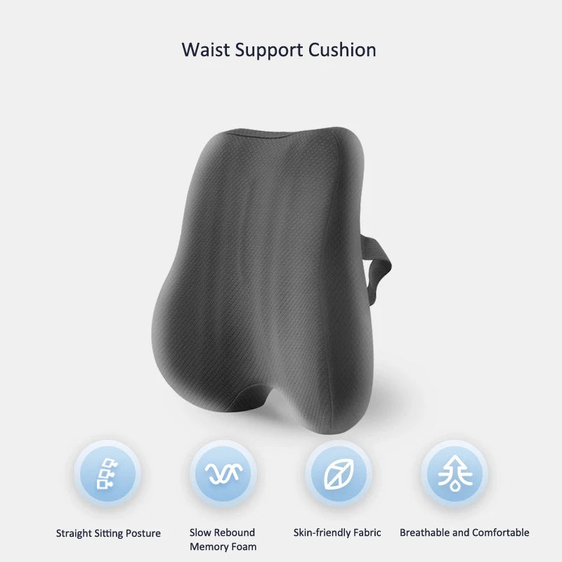 Memory Foam Seat &amp; Waist Back Support Orthopedic Ergonomic Cushion