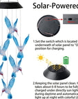 LED Solar Blue Hummingbird Wind Chime