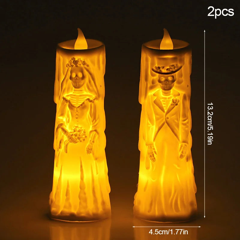 Bride &amp; Groom Skeleton Candle