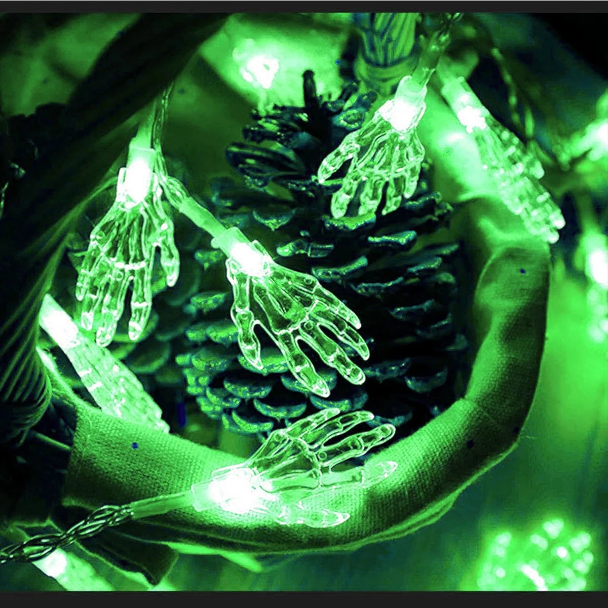 LED Spooky Skeleton Hand String Lights